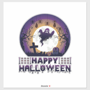 Frohes Halloween Geist Fledermäuse Spinnen_1 Aufkleber