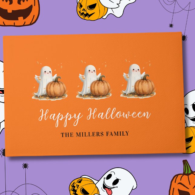 Frohes Halloween-Geist-Kürbis Fußmatte (Von Creator hochgeladen)