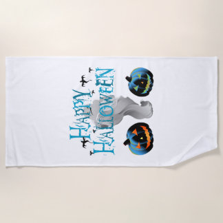 Frohes Halloween-Gespenst -Halloween-Kostüm Kürbis Strandtuch