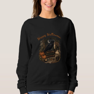 Frohes Halloween Gothic Raven Hexe Sweatshirt