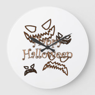 frohes Halloween Große Wanduhr
