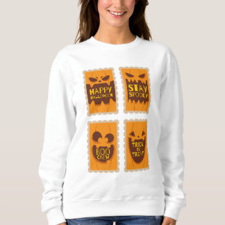 Frohes Halloween Gruselige Retro-Kürbis-Schrecken- Sweatshirt