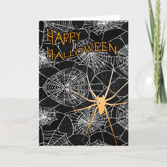 Frohes Halloween : Gruselige Spinne : Karte (Vorderseite)