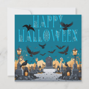 Frohes Halloween Gruseliger Friedhof\Grabstein Einladung