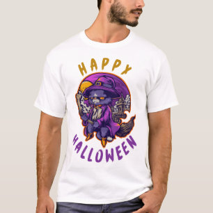 Frohes Halloween Halloween Hexe Katze T-Shirt