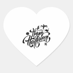 frohes Halloween, Halloween-Party, lustiges Hallow Herz-Aufkleber