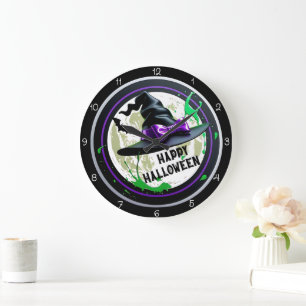 Frohes Halloween Hexe Große Wanduhr