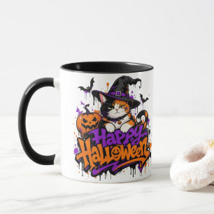 Frohes Halloween Hexe Trickatze Tasse