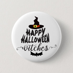 Frohes Halloween Hexen Typografie Halloween Button