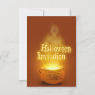 Frohes Halloween Hexenkessel Einladung
