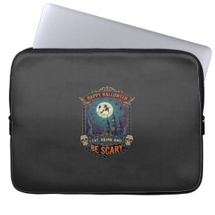 Frohes Halloween Hexenschloss Schädel Fett Trinken Laptopschutzhülle
