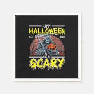 Frohes Halloween Iss, trinke und sei gruselig cool Serviette