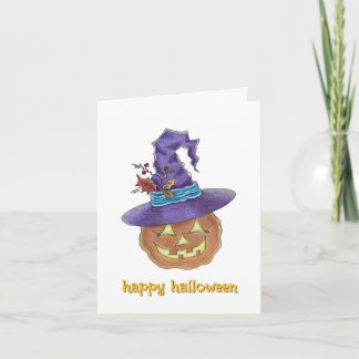 Frohes Halloween Jack-o-lantern Hexenkarte Dankeskarte