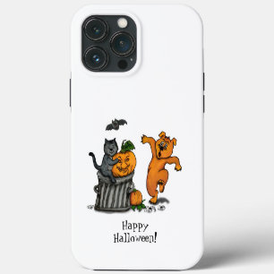 Frohes Halloween! Katze Fledermaus Hund und Spinne iPhone 13 Pro Max Hülle