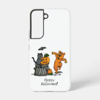 Frohes Halloween! Katze Fledermaus Hund und Spinne