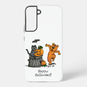 Frohes Halloween! Katze Fledermaus Hund und Spinne Samsung Galaxy Hülle
