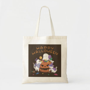 Frohes Halloween: Katzen & Gespenst Tragetasche