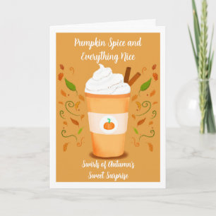 Frohes Halloween Kürbis-Gewürz-Latte Karte
