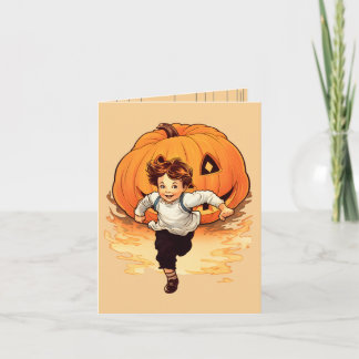 Frohes Halloween Kürbis, glücklicher Junge Karte