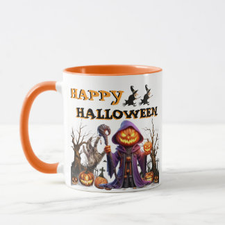 Frohes Halloween Kürbis Hexen Kaffee Tasse