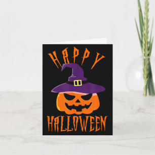 Frohes Halloween Kürbis Hexenhut Süßigkeiten oder Karte
