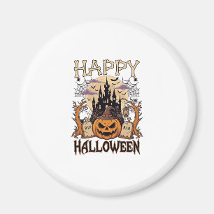 Frohes Halloween Kürbis Hexenhut Verlassenes Schlo Magnet