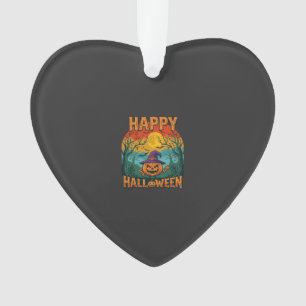 Frohes Halloween Kürbis Hexenhut Vollmond Fledermä Ornament