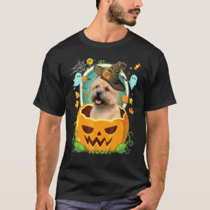 Frohes Halloween Kürbis Norwich Terrier Hund Hexe T-Shirt
