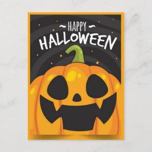 Frohes Halloween Kürbis Postkarte