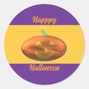 Frohes Halloween Kürbis  Runder Aufkleber