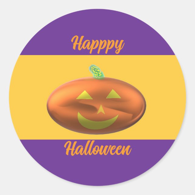 Frohes Halloween Kürbis  Runder Aufkleber (Vorderseite)