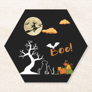Frohes Halloween Kürbis Tierliebhaber Katze Hund Untersetzer
