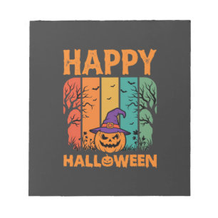 Frohes Halloween Kürbis Vintage Vektor Notizblock