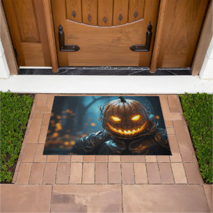 Frohes Halloween-Kürbiskrieger Fußmatte