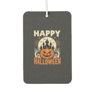 Frohes Halloween Kürbislaterne Verfluchtes Schloss Autolufterfrischer