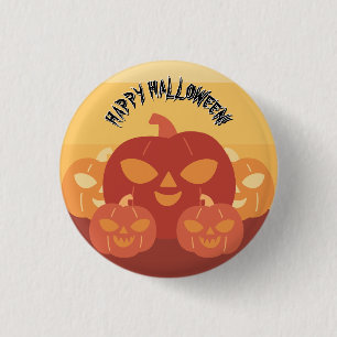Frohes Halloween! Kürbisse Button