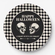 Frohes Halloween Lachende Totenköpfe Schwarzer Pap
