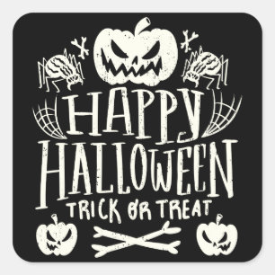 Frohes Halloween, Lustige Gruselige Jahreszeit Quadratischer Aufkleber