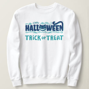 Frohes Halloween mit Gruseligem Katzengesicht Sweatshirt