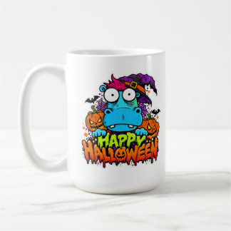 🎃🦛 Frohes Halloween-Nilpferd-Tasse 👻☕ Kaffeetasse