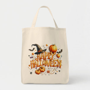 Frohes Halloween Orange Ballonbuchstaben Kürbisse Tragetasche