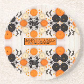 Frohes Halloween Orange Kürbis Getränkeuntersetzer