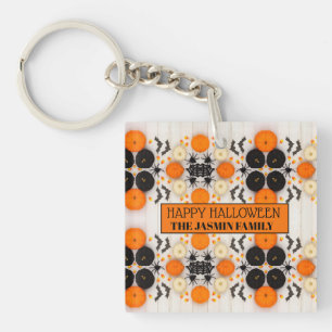 Frohes Halloween Orange Kürbis Schlüsselanhänger
