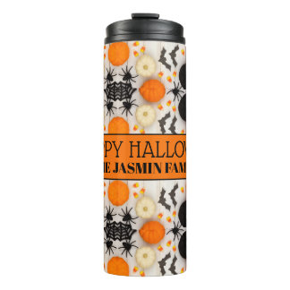 Frohes Halloween Orange Kürbis Thermosbecher