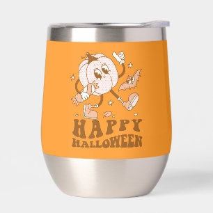 Frohes Halloween  Retro gepunkteter Kürbis