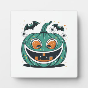 Frohes Halloween! Schnitze einen Kürbis! Fotoplatte