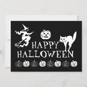Frohes Halloween schwarz weiß spooky Feiertagskarte