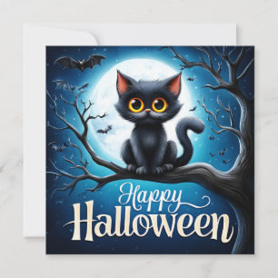 Frohes Halloween Schwarze Katze Karte