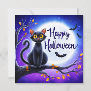 Frohes Halloween Schwarze Katze Karte