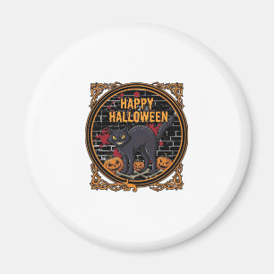 Frohes Halloween schwarze Katzen Kürbisse Knochen_ Magnet